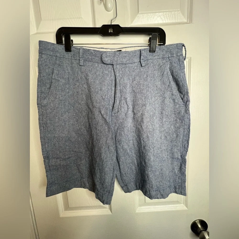 J. Crew Men’s 35 Rivington 10” Blue Chambray Chino Shorts 35W Classic